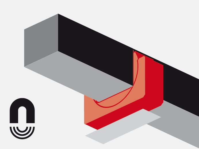 Staffa orientabile con fissaggio magnetico